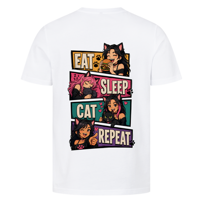 EAT SLEEP CAT REPEAT T-Shirt (Backprint)