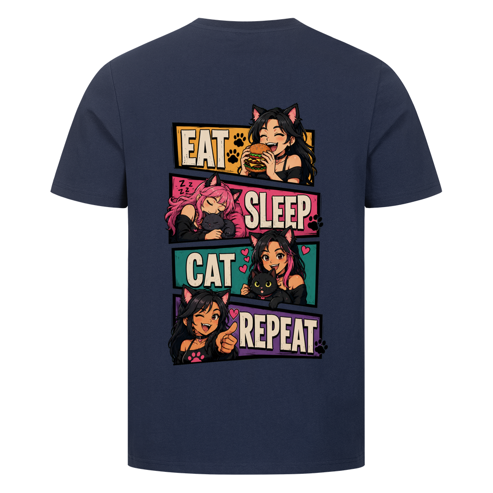 EAT SLEEP CAT REPEAT T-Shirt (Backprint)