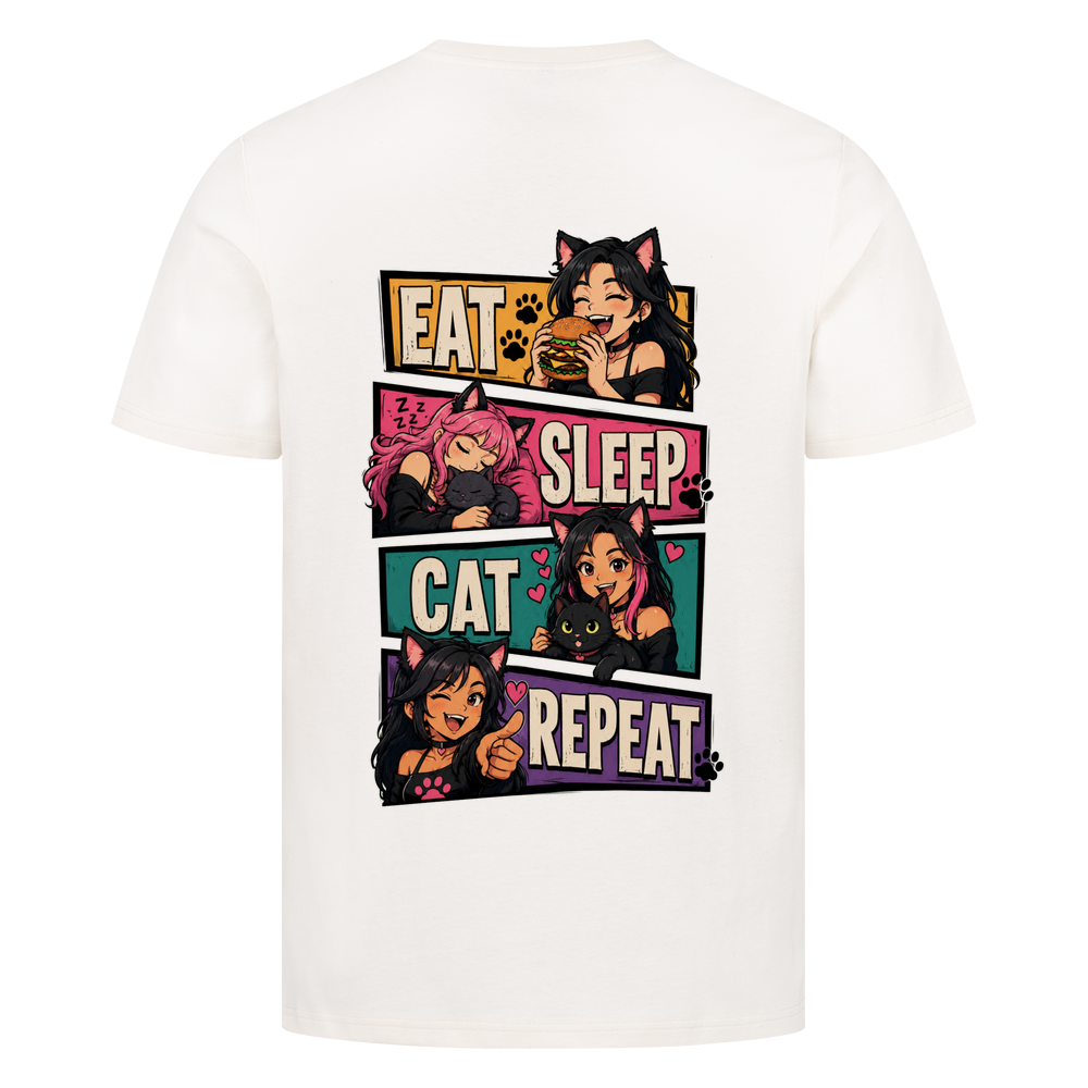 EAT SLEEP CAT REPEAT T-Shirt (Backprint)