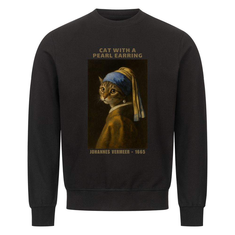 Cat With A Pearl Earring Basic Unisex Shirt Sweatshirt