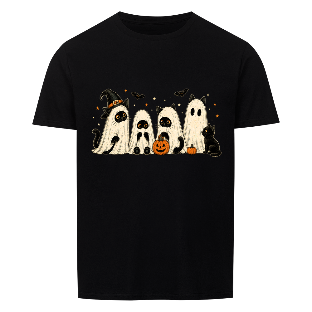Ghost cats with pumpkins Basic Shirt Unisex