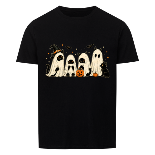 Ghost cats with pumpkins Basic Shirt Unisex