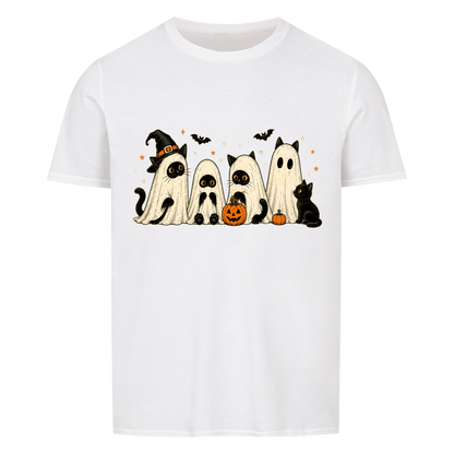 Ghost cats with pumpkins Basic Shirt Unisex