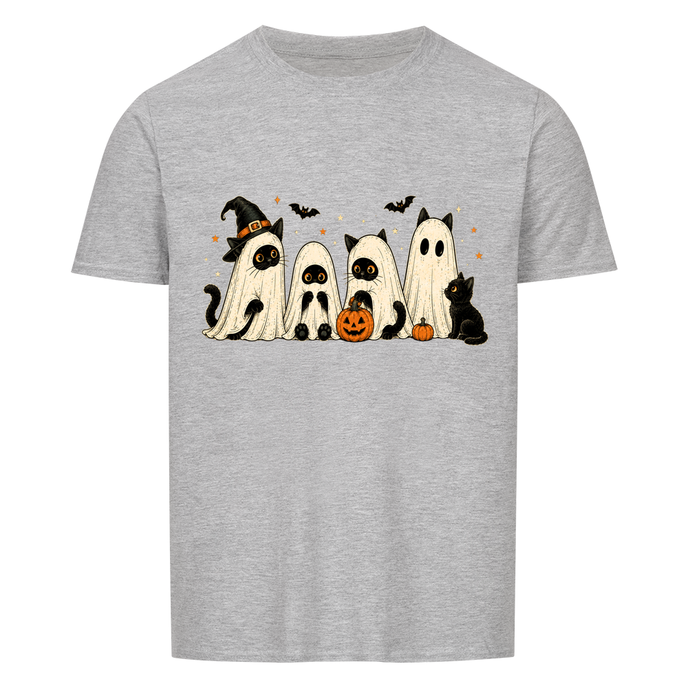Ghost cats with pumpkins Basic Shirt Unisex