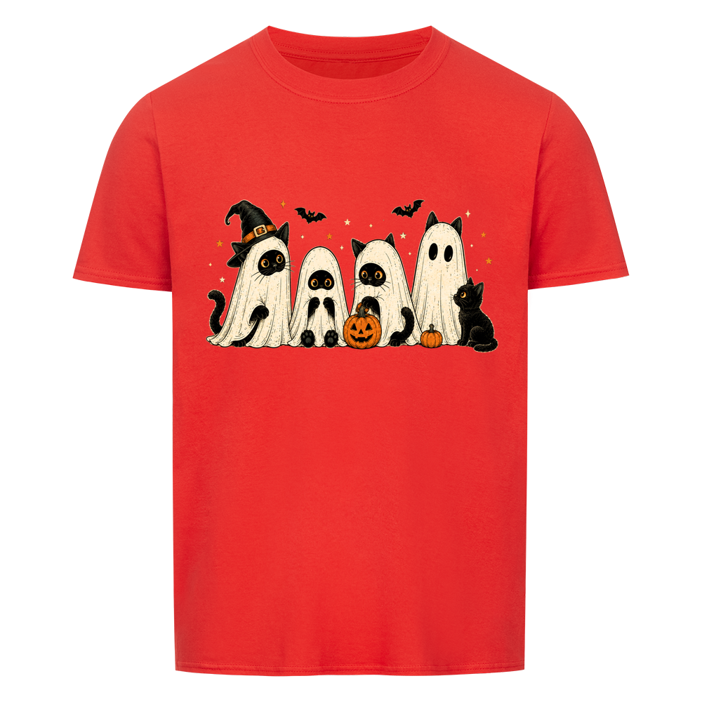 Ghost cats with pumpkins Basic Shirt Unisex