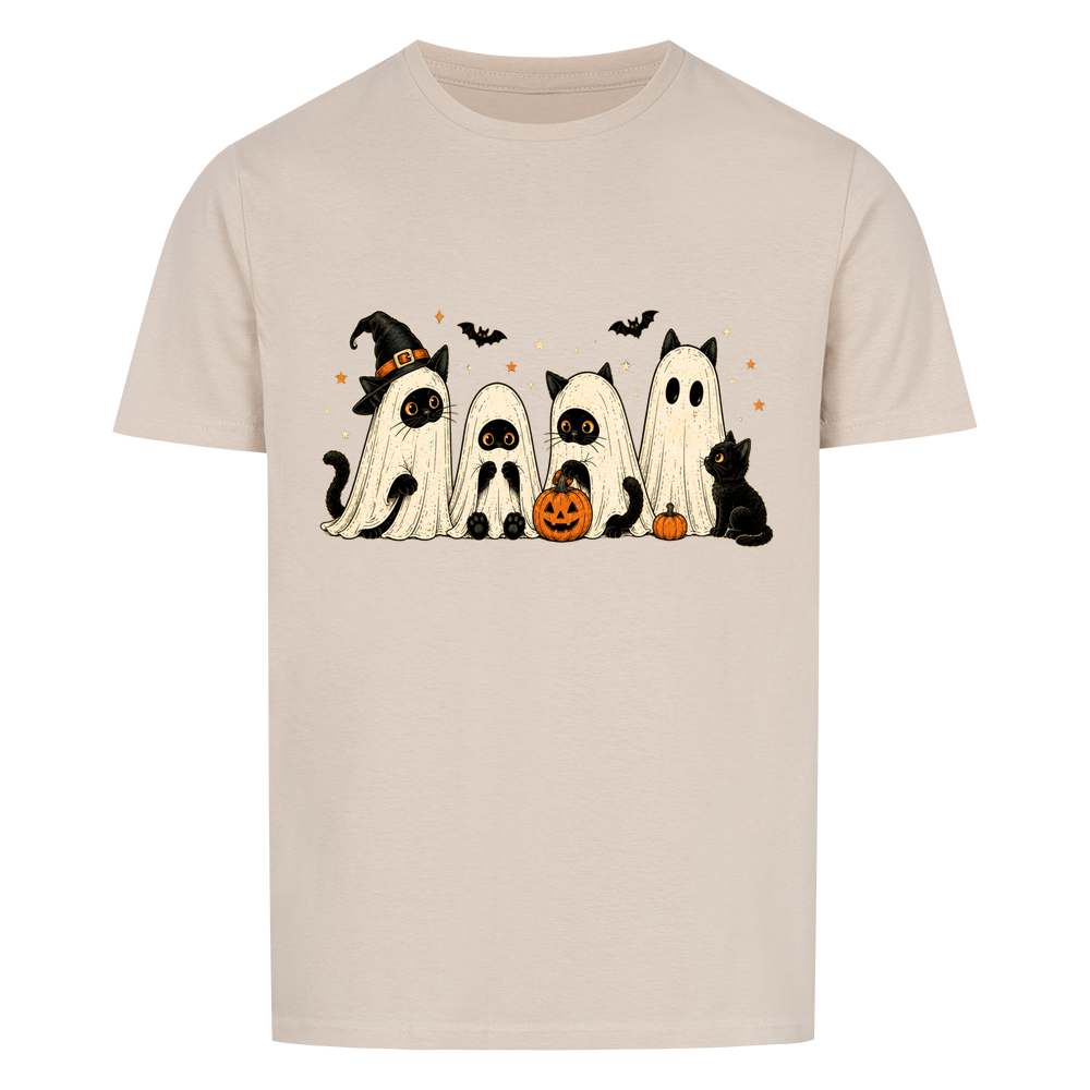 Ghost cats with pumpkins Basic Shirt Unisex