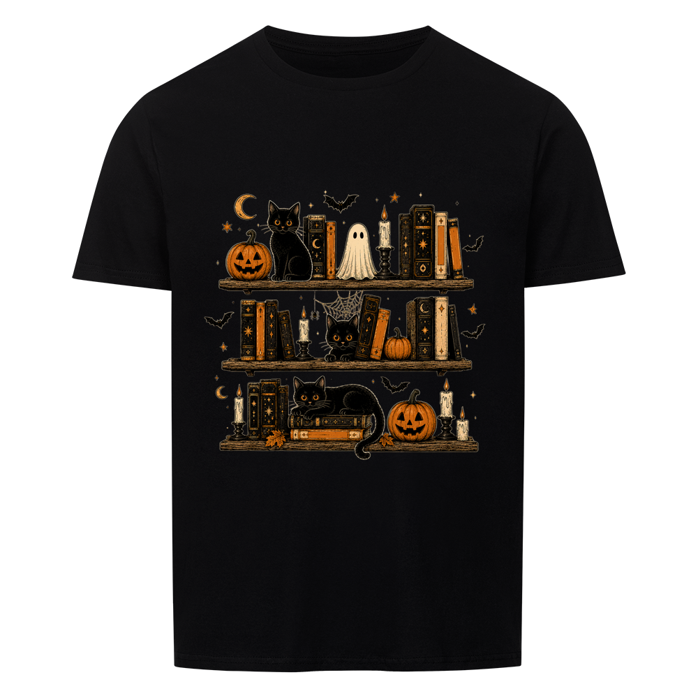 Halloween Bookshelves Basic Shirt Unisex