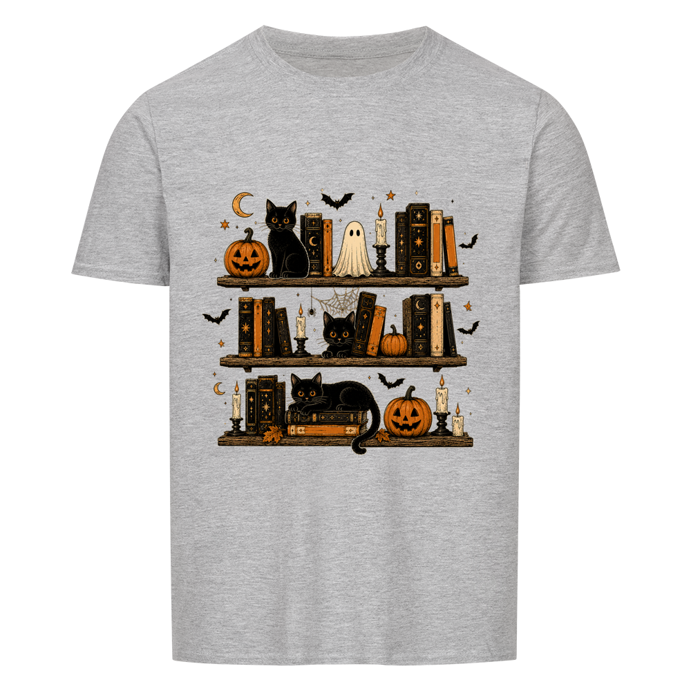 Halloween Bookshelves Basic Shirt Unisex