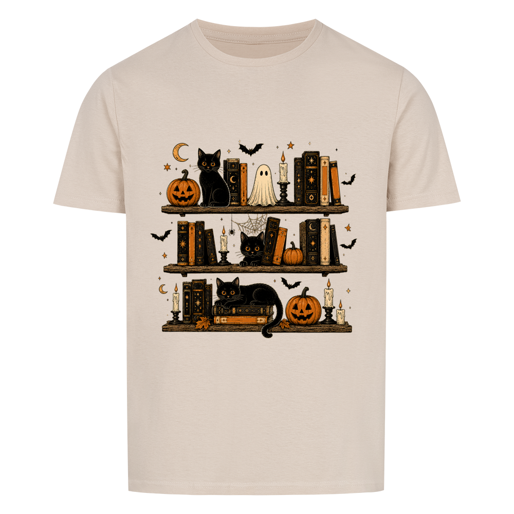 Halloween Bookshelves Basic Shirt Unisex