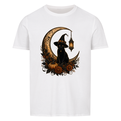Witchy Cat on Moon Basic Shirt Unisex