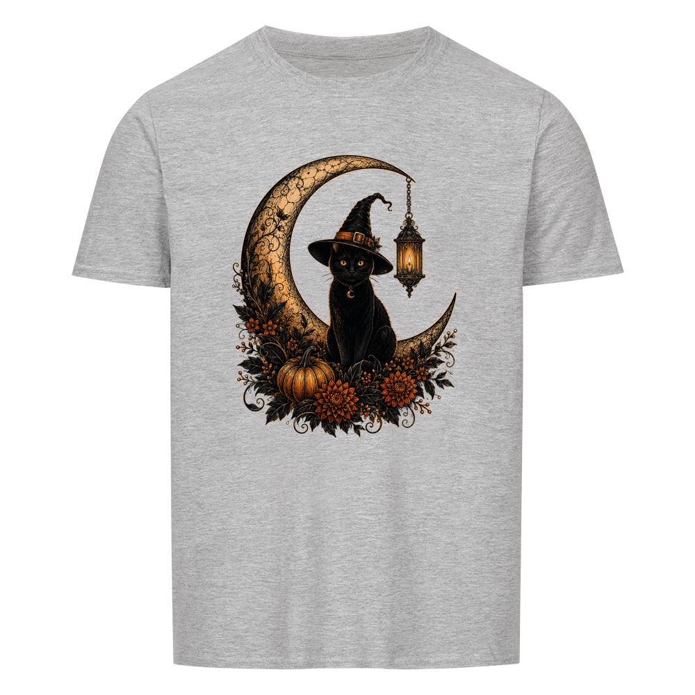 Witchy Cat on Moon Basic Shirt Unisex