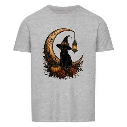 Witchy Cat on Moon Basic Shirt Unisex