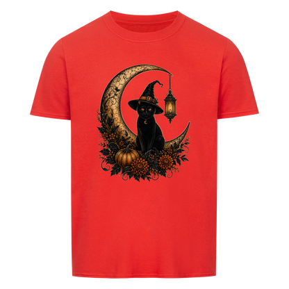Witchy Cat on Moon Basic Shirt Unisex