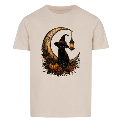 Witchy Cat on Moon Basic Shirt Unisex