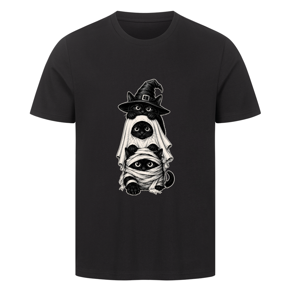 Drei Katzen in Halloween-Kostümen T-Shirt
