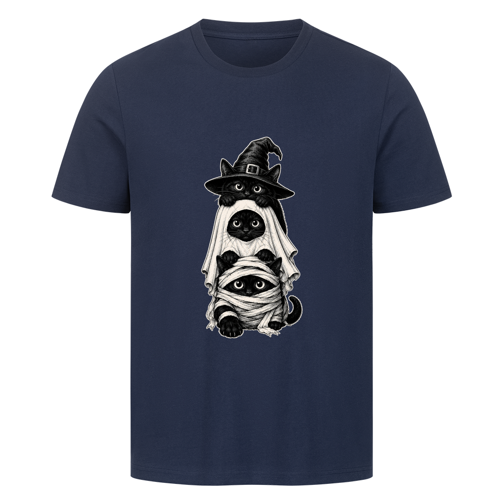 Drei Katzen in Halloween-Kostümen T-Shirt