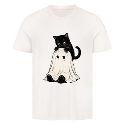 Schwarze Katze und kleiner Geist T-Shirt