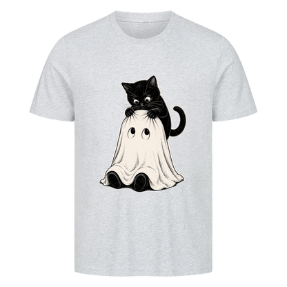 Schwarze Katze und kleiner Geist T-Shirt