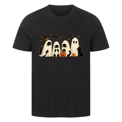 Halloween-Katzenreihe mit Kürbissen T-Shirt
