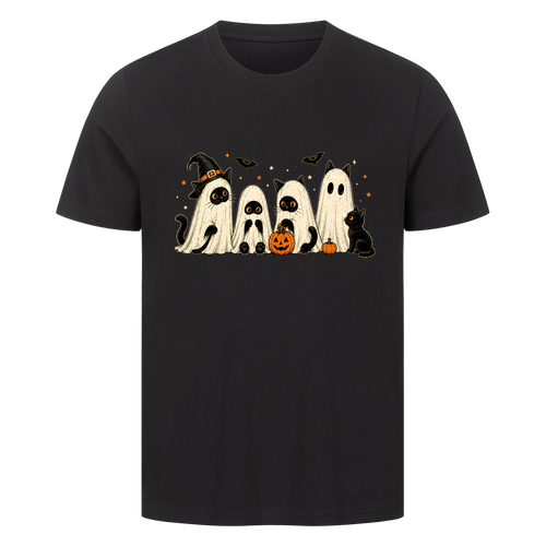 Halloween-Katzenreihe mit Kürbissen T-Shirt