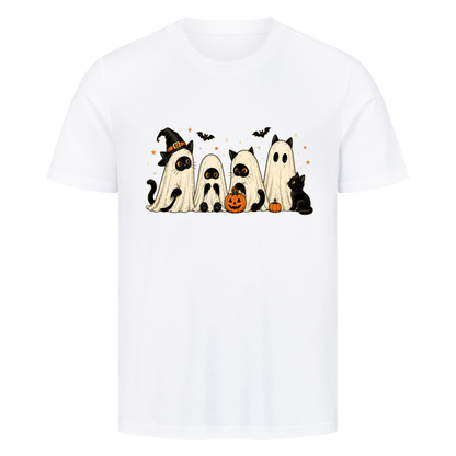Halloween-Katzenreihe mit Kürbissen T-Shirt