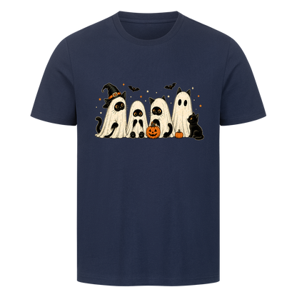 Halloween-Katzenreihe mit Kürbissen T-Shirt