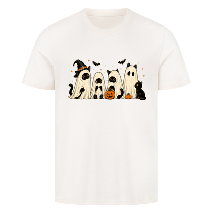Halloween-Katzenreihe mit Kürbissen T-Shirt