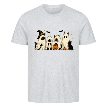 Halloween-Katzenreihe mit Kürbissen T-Shirt