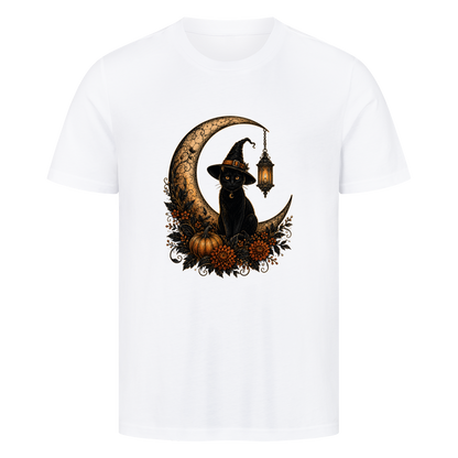 Hexenkatze auf dem Sichelmond T-Shirt
