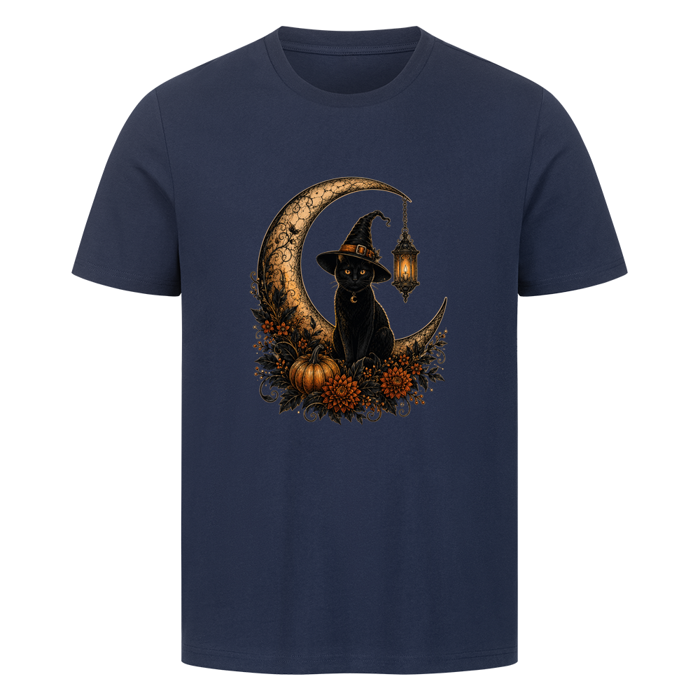 Hexenkatze auf dem Sichelmond T-Shirt