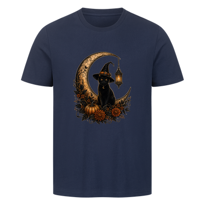 Hexenkatze auf dem Sichelmond T-Shirt