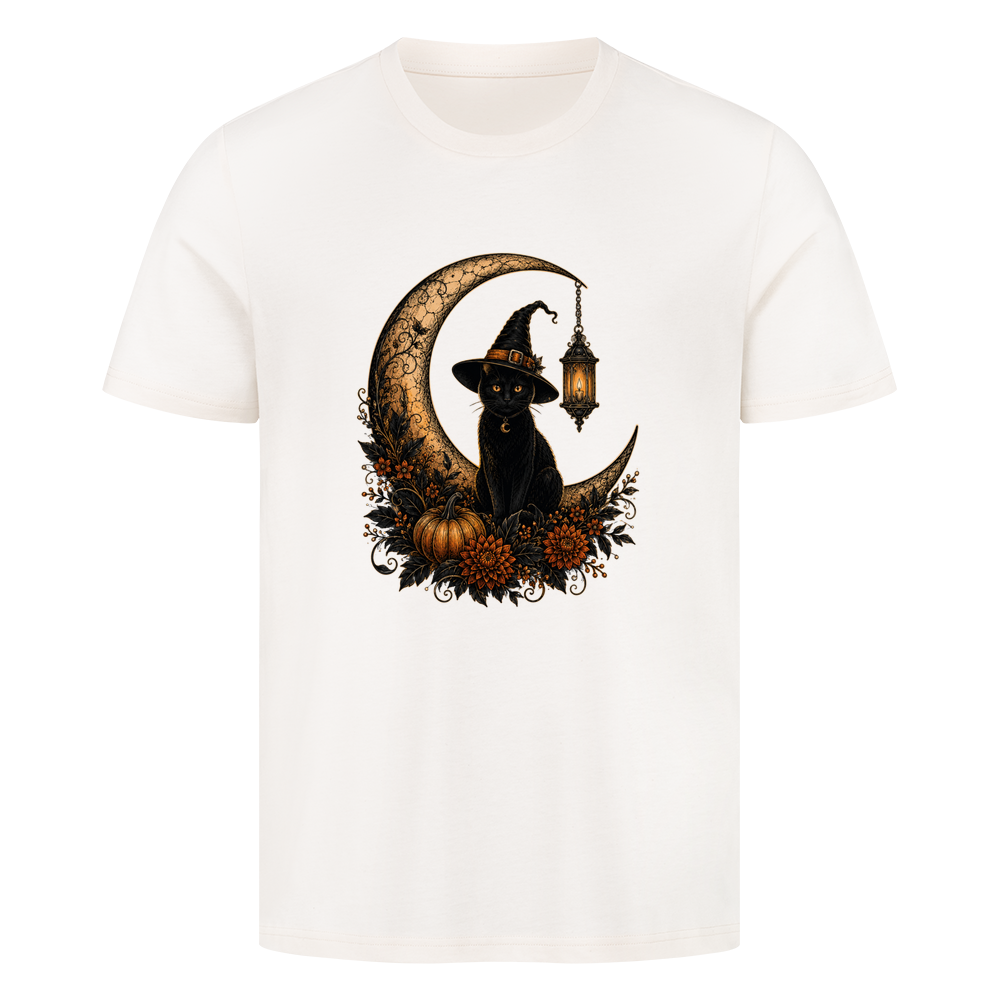 Hexenkatze auf dem Sichelmond T-Shirt