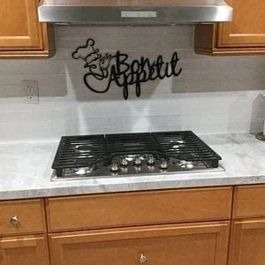 Bon Appetit Metal Sign Kitchen Wall Decor Dining Room Farmhouse Decor Rustic Wall Word Chef Housewarming Gift - 10 inches - metal sign