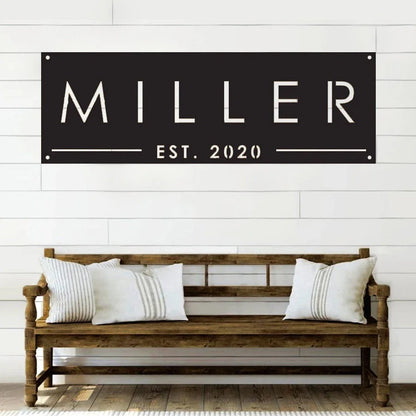 Family Name Est Metal Sign - 10 inches - metal sign