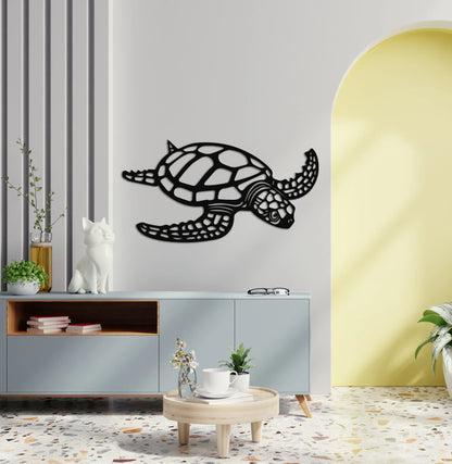 Metal Sea Turtle Ocean Decor Beach Decor Art Metal Wall Decor Metal Turtle Metal Sea Life Under The Seaturtle Decor - 10 inches - metal sign