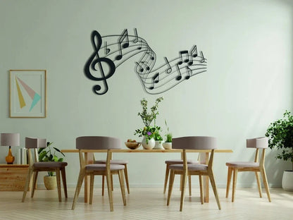 Music Stave Metal Art Metal wall decor Music time Music notes wall art Music house decoration Music lovers gift - 10 inches - metal sign