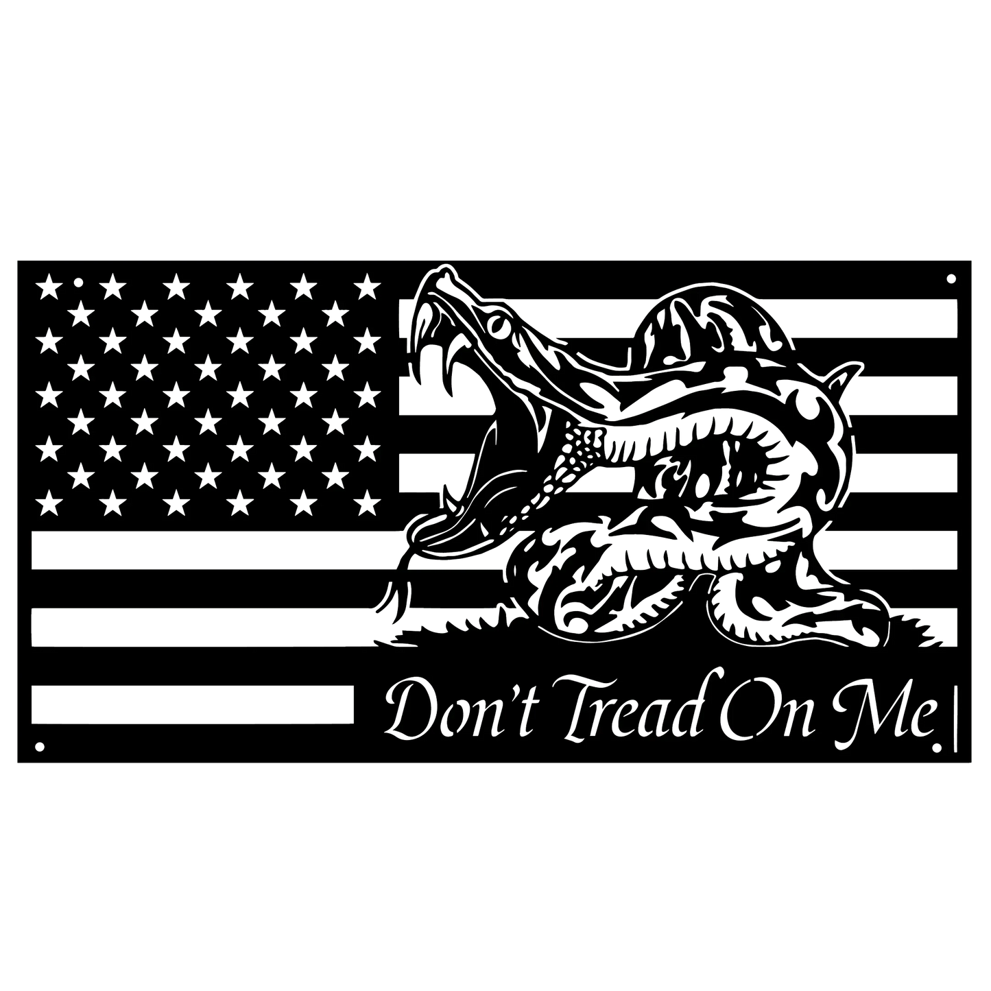 Don't Tread On Me Flag Metal Sign Cutout Cut Metal Sign Wall Metal Art - 10 inches - metal sign