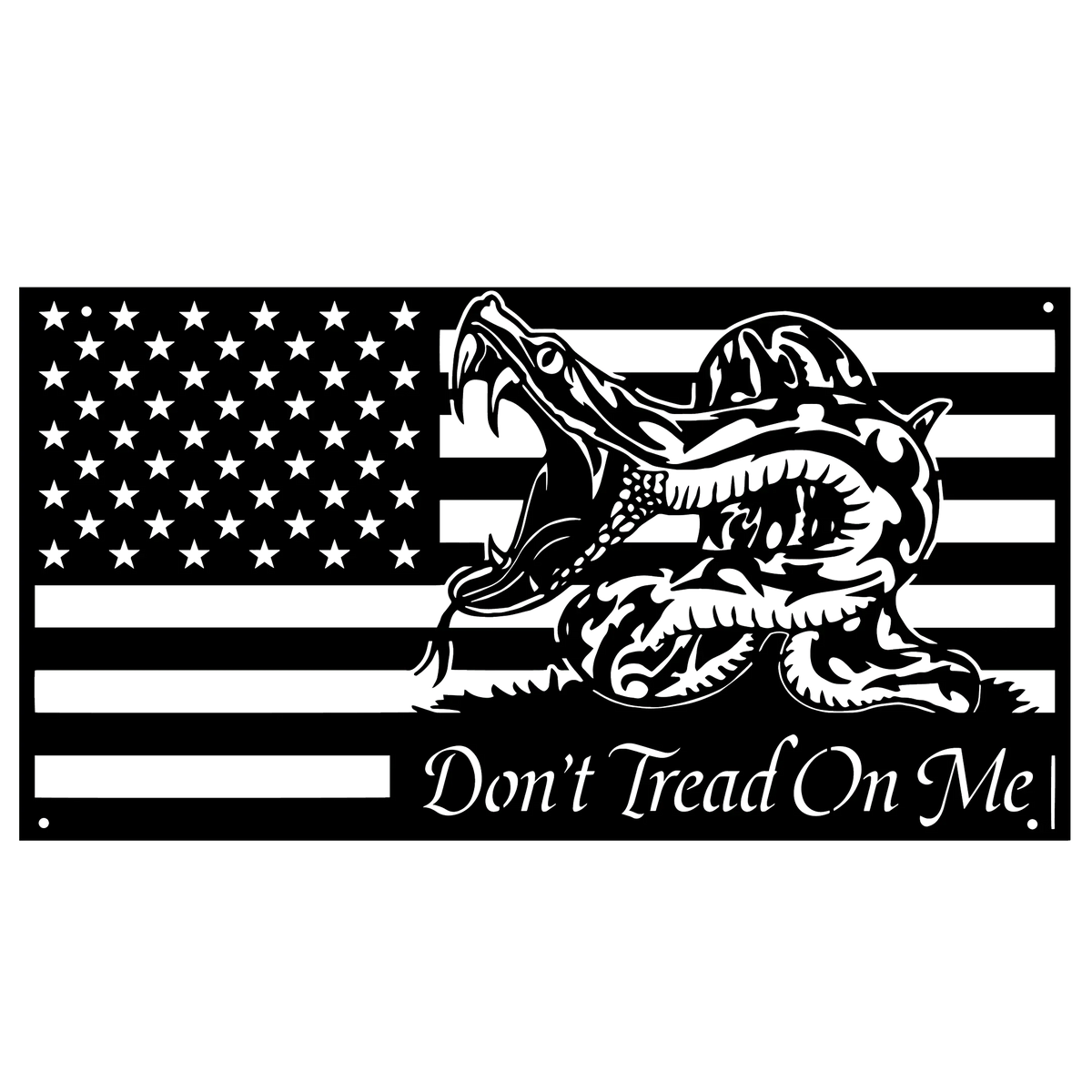 Don't Tread On Me Flag Metal Sign Cutout Cut Metal Sign Wall Metal Art - 10 inches - metal sign