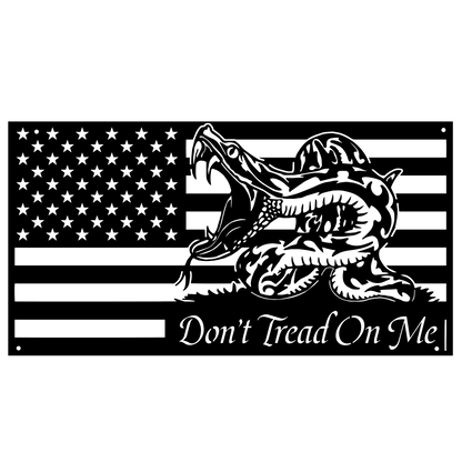 Don't Tread On Me Flag Metal Sign Cutout Cut Metal Sign Wall Metal Art - 10 inches - metal sign