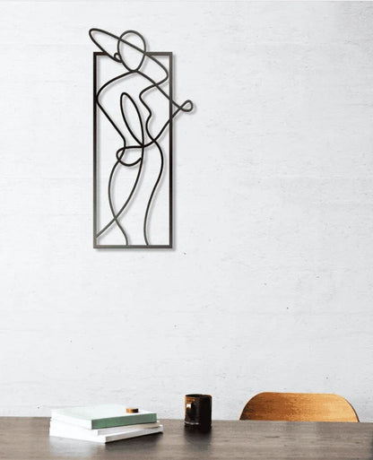 Woman Body Minimalist Line Art Metal House Sign - 10 inches - metal sign