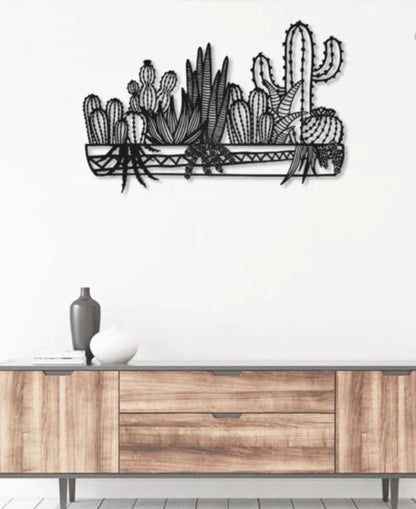 Cactus Natural Metal House Sign - 10 inches - metal sign