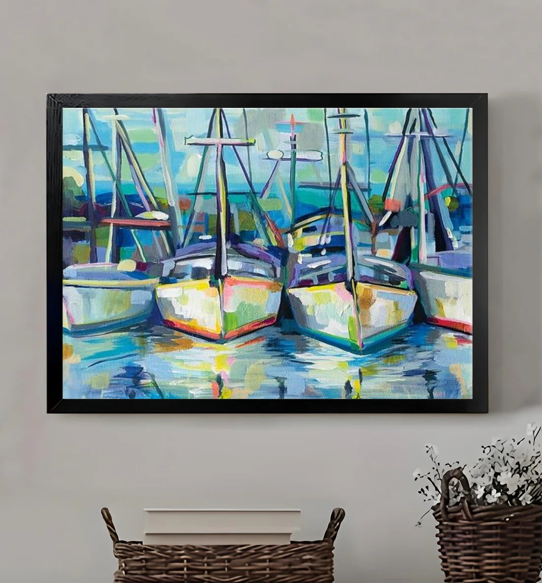 W313 Natural Wood Canvas – Abstract Art | Perfect for Living Room & Office