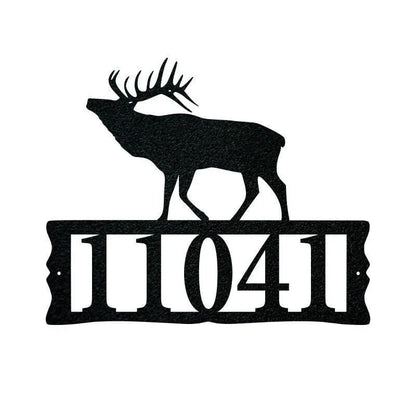 Elk Metal Address Plaque For House Address Number Metal Address Sign House Numbers Front Porch Address - 12 inches - metal sign