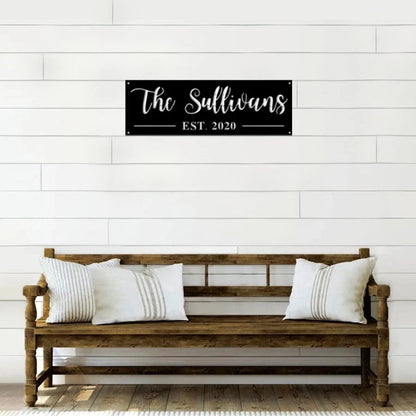 Family Name Metal Sign - 12 inches - metal sign
