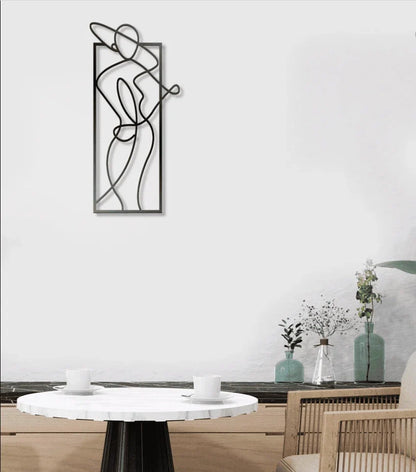 Woman Body Minimalist Line Art Metal House Sign - 12 inches - metal sign