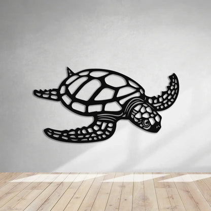 Metal Sea Turtle Ocean Decor Beach Decor Art Metal Wall Decor Metal Turtle Metal Sea Life Under The Seaturtle Decor - 12 inches - metal sign