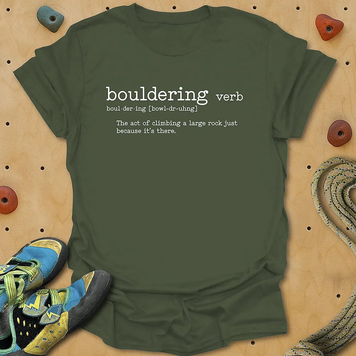 Bouldering Definition Tee - Military Green