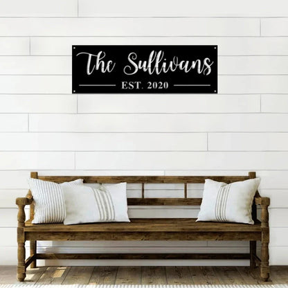 Family Name Metal Sign - 14 inches - metal sign