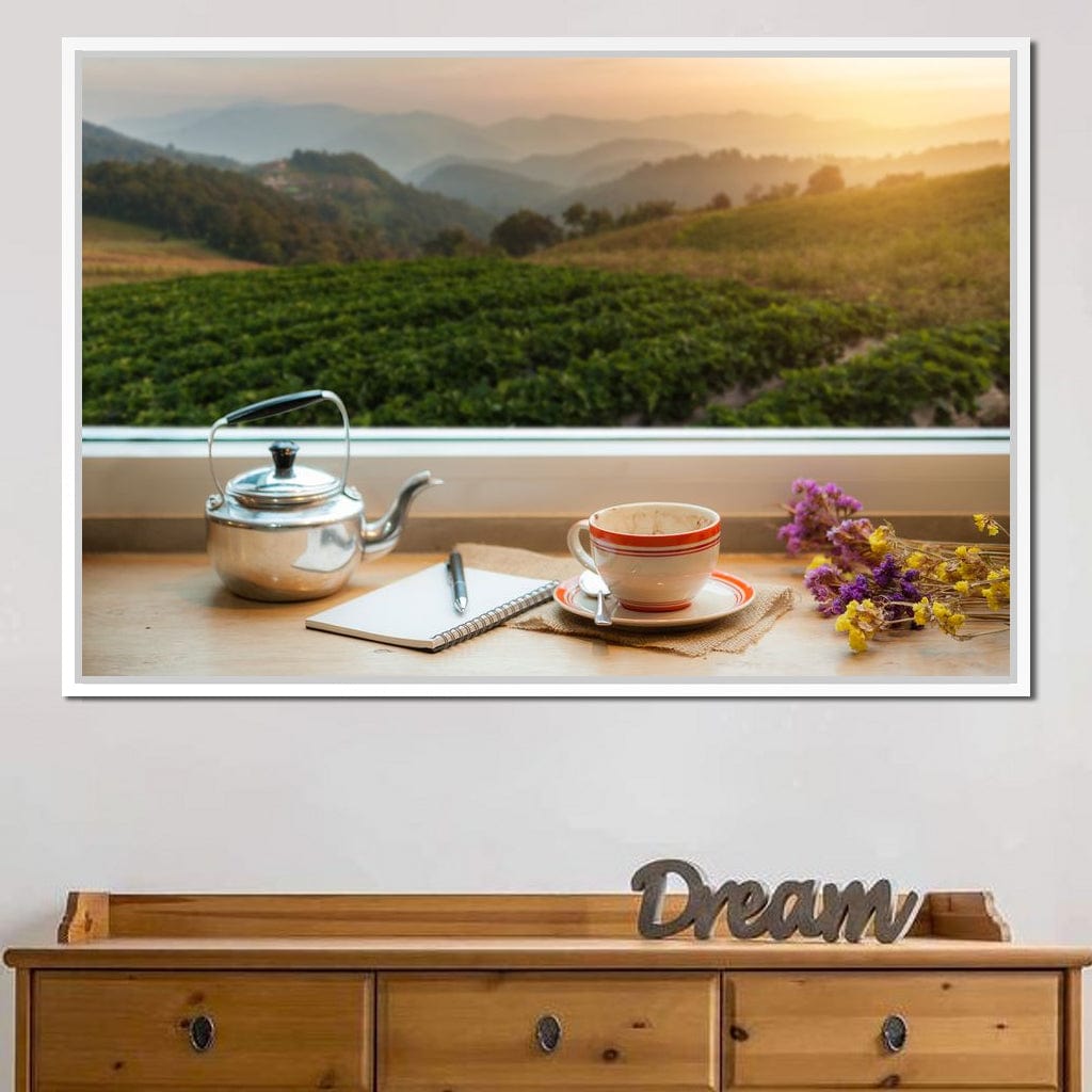 Coffee with a View Canvas Wall Art
