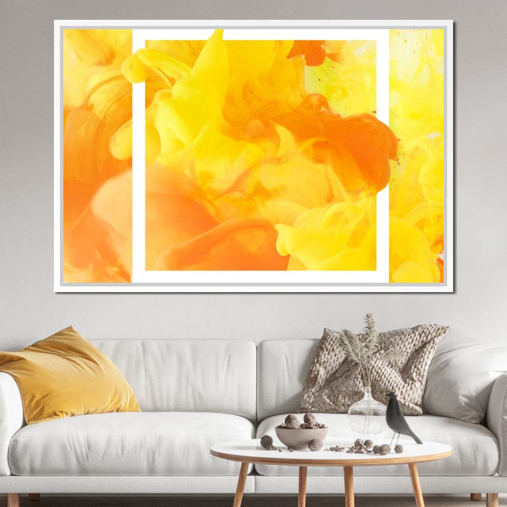 Yellow & Orange Smoke Canvas Wall Art